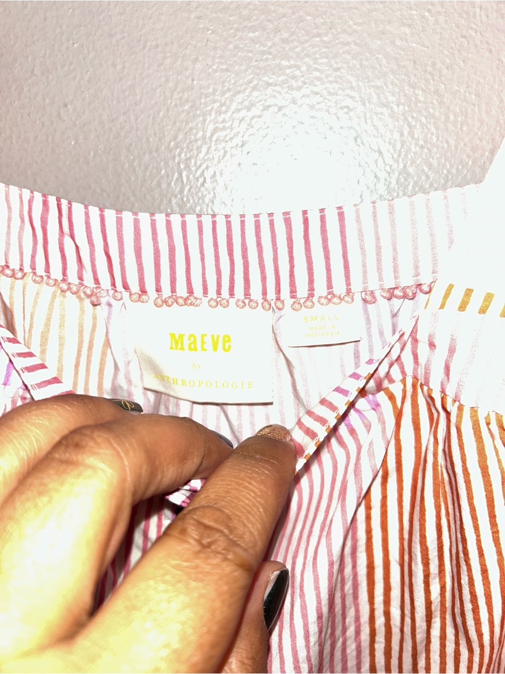 Maeve Shirt - Gable Tiered Tunic pink/white print - Picture 6 of 11
